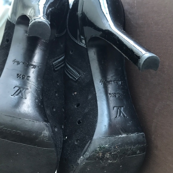 Louis Vuitton black open toe booties boots 36.5 - Picture 6 of 6